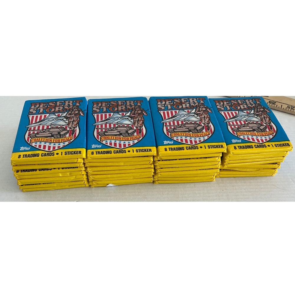 Topps Vintage 1991 Desert Storm Trading Cards 36 Pack Box Coalition for Peace - Picture 8 of 11